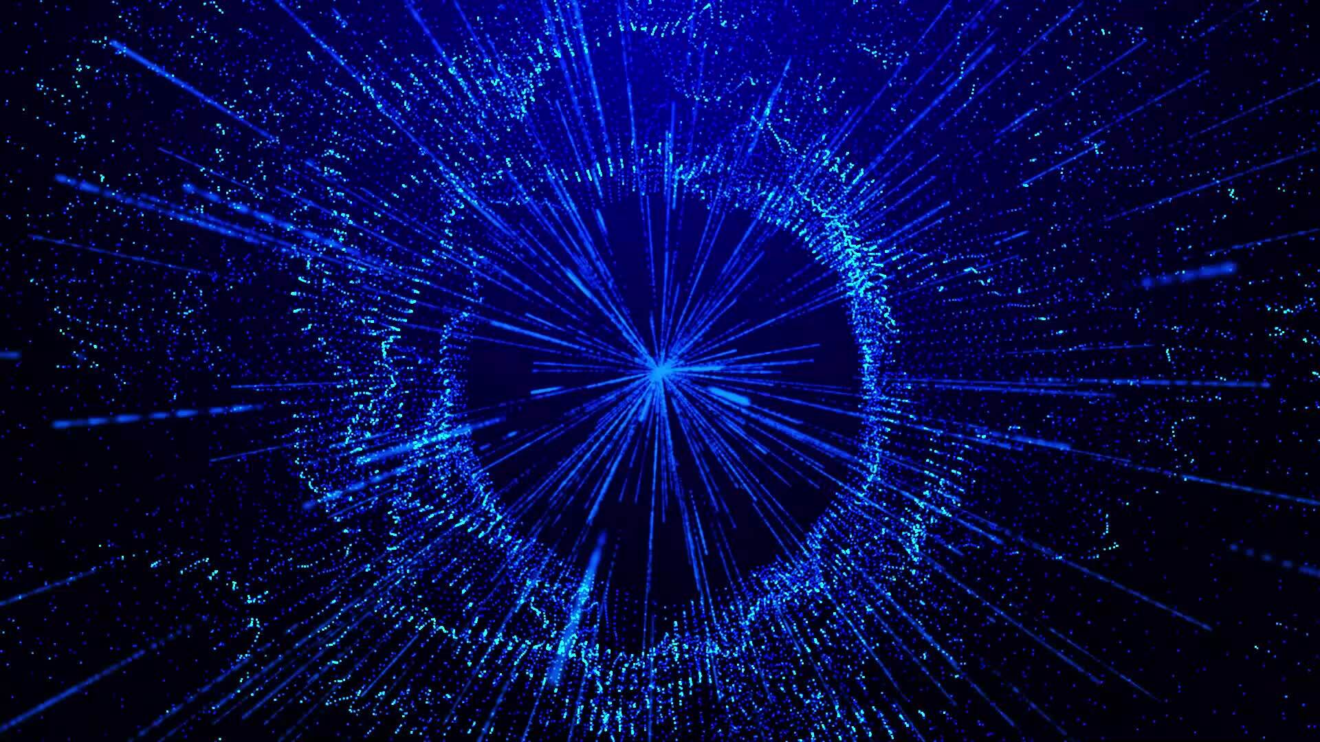 Abstract blue light particle motion black hole on blue gradient