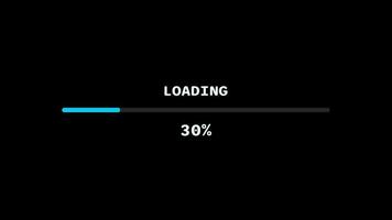 Loading bar downloading progress animation multicolor transfer 0-100 on black background. video