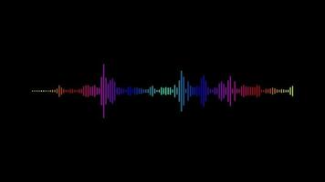 Sound wave pattern of abstract multicolored on black background, sound spectrum dance, sound wave animation. video