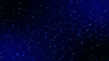 3D abstract rising sphere blue particles floating on blue gradient background. video