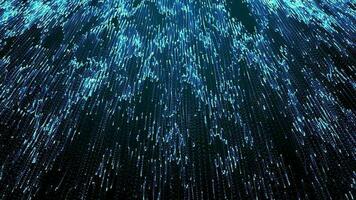 mouvement bleu lumière particules abstrait sur 3d Contexte bleu pente video