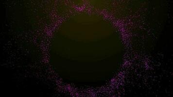 Motion abstract pink light particles black hole on black background 3d rendering video