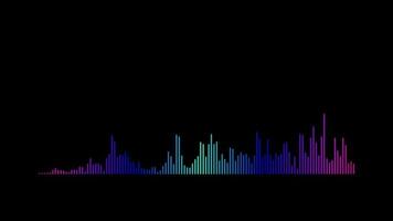 Digital sound wave pattern of abstract multicolored on black background, sound spectrum dance, sound wave animation. video