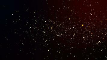 orange yellow particle motion abstract 3D galaxy pattern on red black gradient background. video