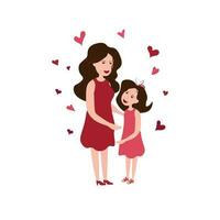 Vector illustration with a woman and her child. Beautiful template. Can be used for banner, poster, postcard, postcard and printing