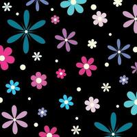 vector hand drawn groovy floral pattern