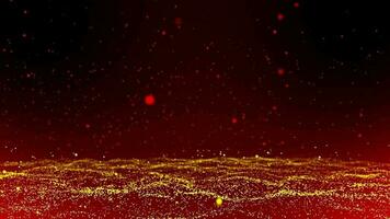 3d abstract orange red spark particles on red gradient background video