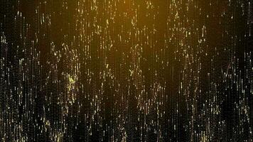 d'oro giallo leggero particella movimento astratto su 3d sfondo d'oro Marrone pendenza. video