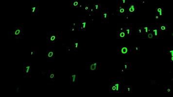 3d resumen partícula binario modelo digital tecnología verde en negro antecedentes video