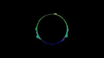 Abstract multicolored sound wave pattern on a black background ,Sound spectrum dance, sound wave animation video