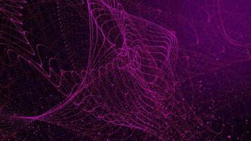 3d abstract pink purple particle motion on gradient pink background video