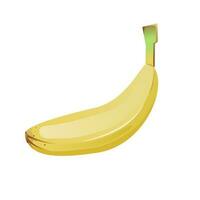 banana isolated on white background. Fresh banana cartoon illustration. Juicy vector