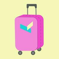 Luggage flat icon, travel and tourism suitcase, a colorful solid pattern on a yellow background, eps 10. Vector illustration