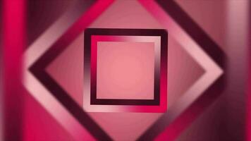 Animated 3d red color rotating square element background video