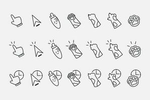 SET OF CUTE MOUSE CLICK CURSOR ICON. MOUSE POINTER SET vector