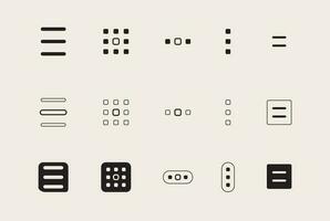 SET OF HAMBURGER MENU ICON. UI MENU ICON COLLECTIONS vector