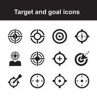 objetivo y objetivo íconos vector