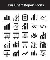 Bar Chart Report Icons vector