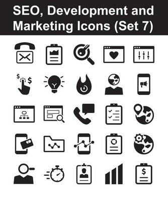 SEO, Development and Marketing Icons - Set 7
