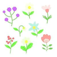 conjunto de ilustración vector gráfico flor plano diseño para elemento diseño