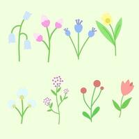 set of illustration vector Graphic flower flat design for element design