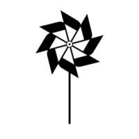 Pinwheel Silhouette. Black and White Icon Design Elements on Isolated White Background vector