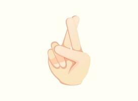 Crossed fingers icon. Hand gesture emoji vector illustration