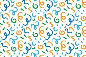 90's style squiggles seamless pattern. Colorful doodles for textile or background. vector