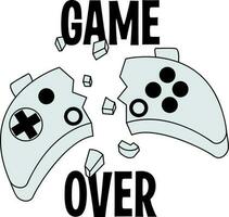 Vector joystick gamepad illustration with slogan texts, for t-shirt prints and other uses.