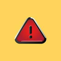 Red color warning icon for online scamming alert. Exclamation danger sign vector illustration. 3d style triangle danger icon