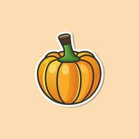 Pumpkin flat style vector illustration. Autumn harvest, Vegetarian raw food. Pumpkin clip art, icons, logos, illustrations, stickers, books, covers, Halloween elements etc.