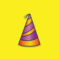 Happy birthday party hat sticker design. Party hat vector illustration. Celebrating birthday elements sign and symbol.