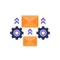 email automation icon, flat vector