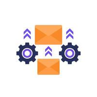 email automation icon, flat vector