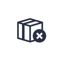 cancel order icon with a parcel vector