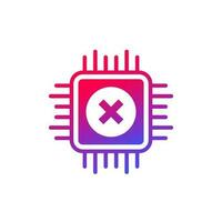 chip failure or microchip error icon vector