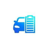 electric car with full battery icon vector