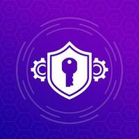 Cybersecurity, access protection icon for web and apps vector