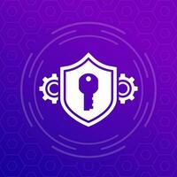 Cybersecurity, access protection icon for web and apps vector