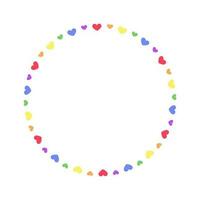 Round rainbow frame. Border template with copy space. Pride month flag concept. Vector flat illustration.