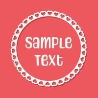 Round scalloped frame with hearts pattern text frame, Pastel Cute Valentines Frame Border vector