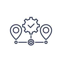 logistics optimization icon, line design vector