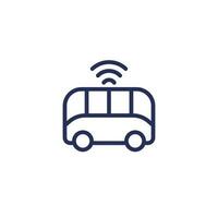 autonomous shuttle bus line icon, modern city transport vector