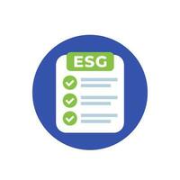 esg vector icono con un Lista de Verificación