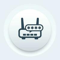 password access to wi-fi router or modem icon vector