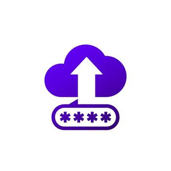 subir a un seguro nube icono, vector