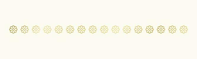 Gold floral separators border, text dividers. Line borders botanical luxury design element. vector