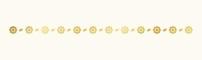 Gold floral separators border, text dividers. Line borders botanical luxury design element. vector