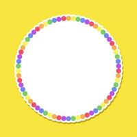 Round rainbow frame. Border template with copy space. Pride month flag concept. Vector flat illustration.