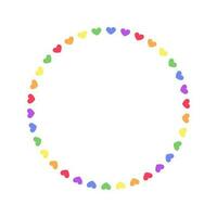 Round rainbow frame. Border template with copy space. Pride month flag concept. Vector flat illustration.